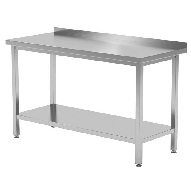 Mesa de catering de acero inoxidable con estante 110x60x85 Polgast 103116