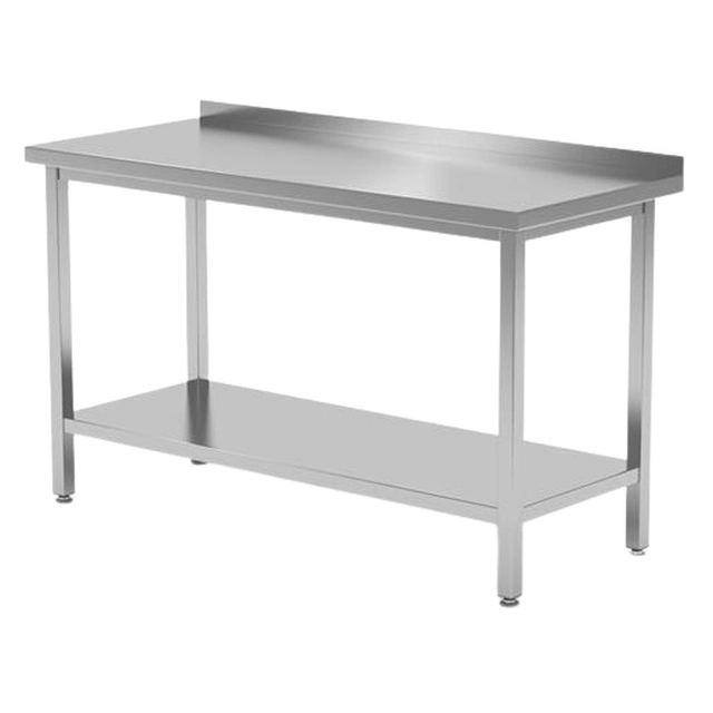 Mesa de catering de acero inoxidable con estante 160x60 Hendi 811498