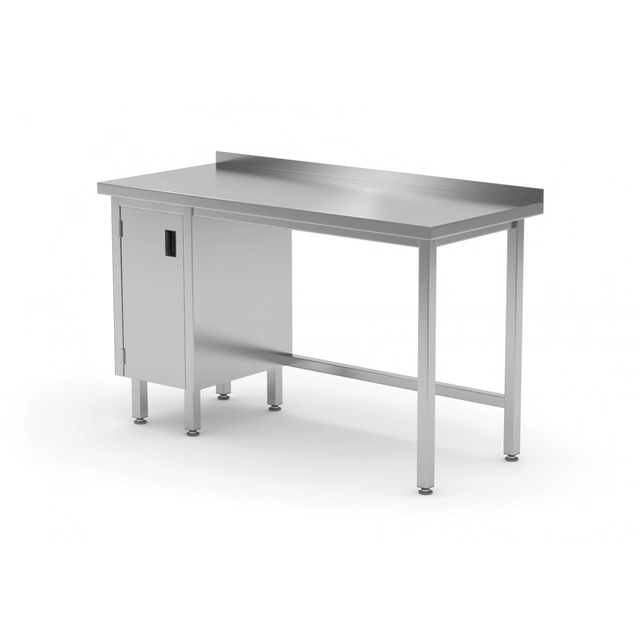 Mesa de catering de acero inoxidable con mueble 90x60x85 Polgast 124096