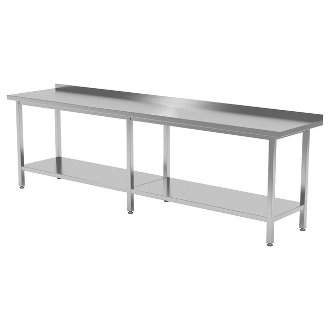 Mesa de catering em aço inox com prateleira 200x60x85 Polgast 103206-6