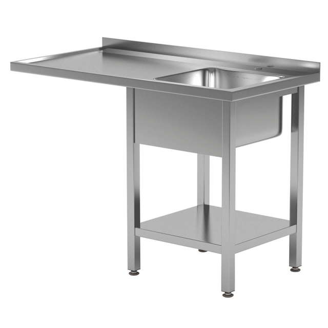 Mesa de catering em aço inoxidável acima da máquina de lavar louça 120x60x85 Polgast 231126