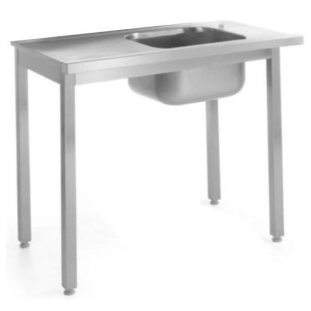 Mesa de catering em aço para máquina de lavar louça 100x60 (P) Hendi 811924