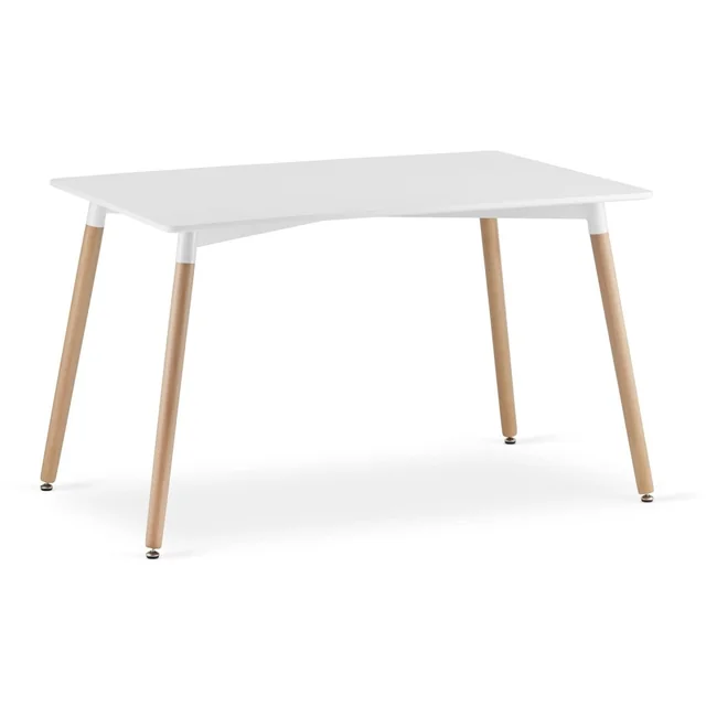 Mesa de comedor rectangular de madera 120cm x 80cm - blanca