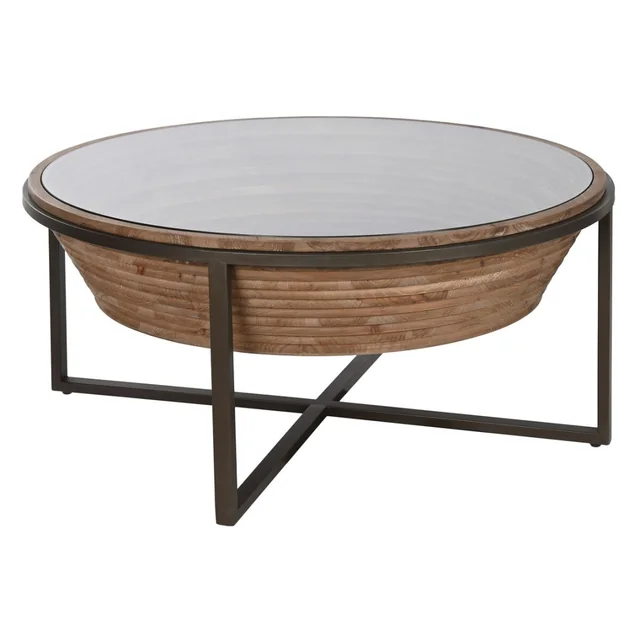 Mesa de inicio ESPRIT Vidrio Madera de abeto 102 x 102 x 46 cm