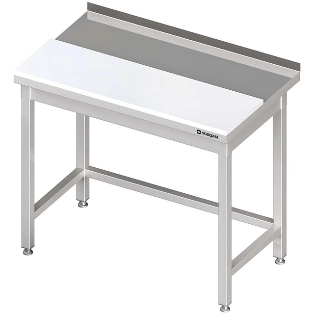 Mesa de parede em aço inox com placa de polietileno 1000x600, Stalgast aparafusada