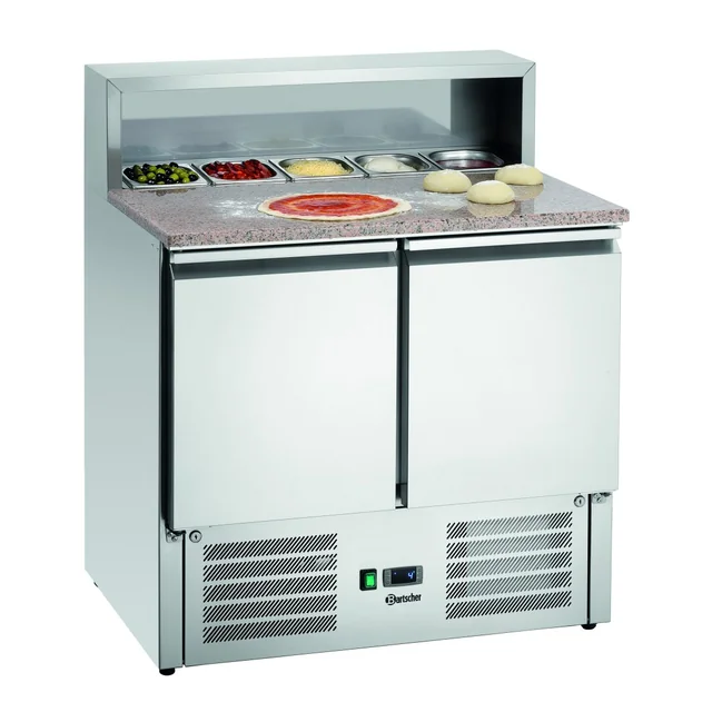 Mesa de pizza refrigerada 900t2 5x Gn1/6 Bartscher 200358