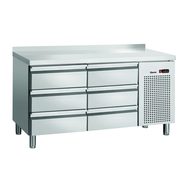 Mesa de refrigeração com gavetas 6 e móvel lateral Bartscher 110854ma