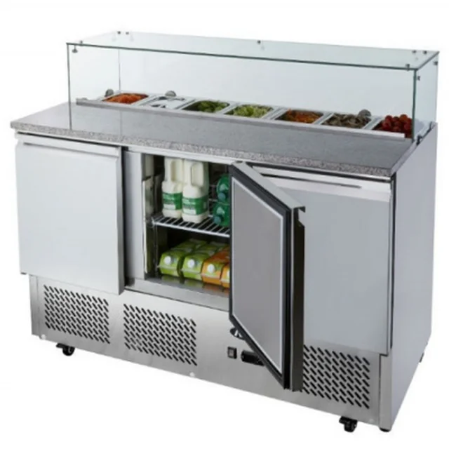 Mesa de refrigeración profesional 3-drzwiowy 1365x700x850mm 380L ESL3864