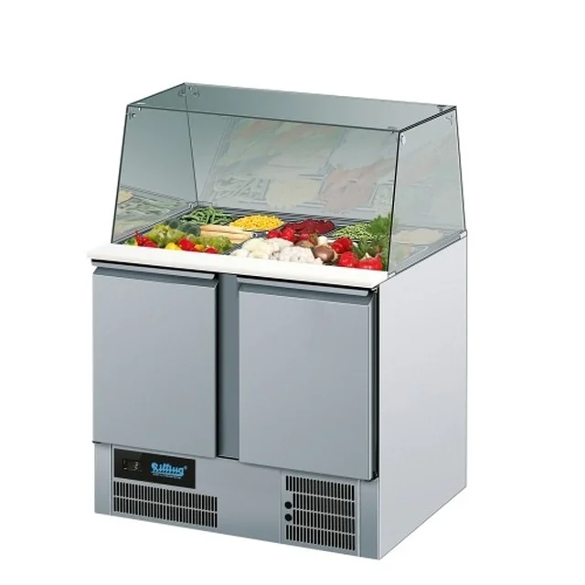 Mesa de resfriamento de salada Saladetta com extensão de vidro GN 1/1 Rilling AKT SA795 00EV