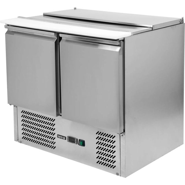 Mesa de salada refrigerada com armários 2 e tampa