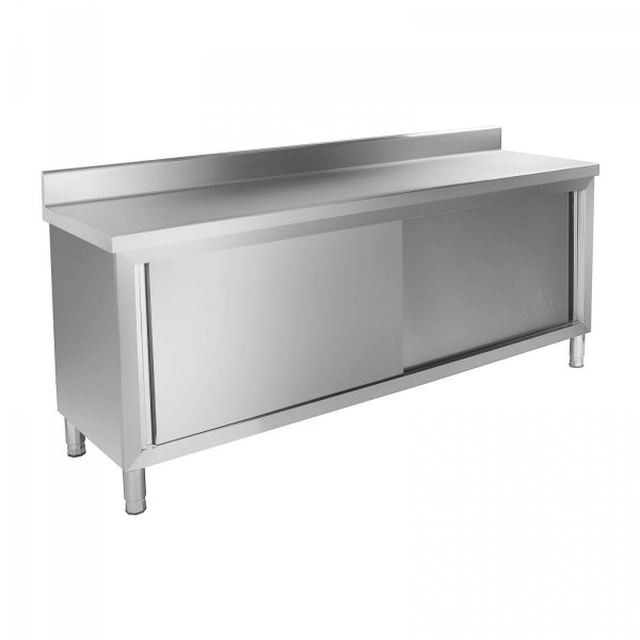 Mesa de trabalho com armário - 200 x 60 cm - borda ROYAL CATERING 10010503 RCAT-200/60-C