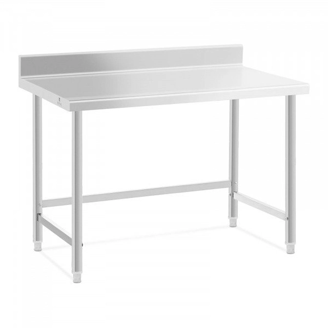 Mesa em aço inox - 120 x 70 cm - borda - capacidade de carga 93 kg - Royal Catering ROYAL CATERING 10012648 RCAT-120/70-SPS