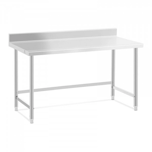 Mesa em aço inox - 150 x 70 cm - borda - capacidade de carga 93 kg - Royal Catering ROYAL CATERING 10012644 RCAT-150/70-SPS