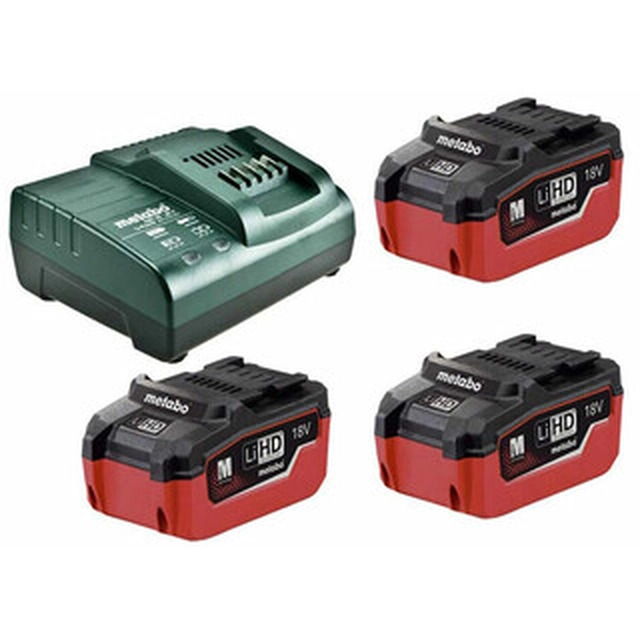 Metabo Basic-Set 3 x 5.5Ah LiHD ASC 30-36 accu- en opladerset 18 V | 5,5 Ah