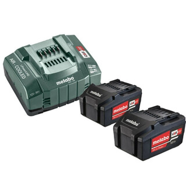 Metabo Basic-Set 2x5.2 Ah + ASC 145 accu- en opladerset 18 V | 5,2 Ah