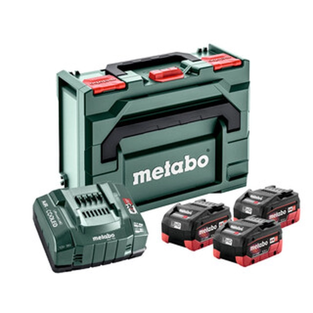 Metabo Basic-Set 3 x LiHD 5.5 Ah + Metaloc akumulatoru un lādētāju komplekts 18 V | 5,5 Ah