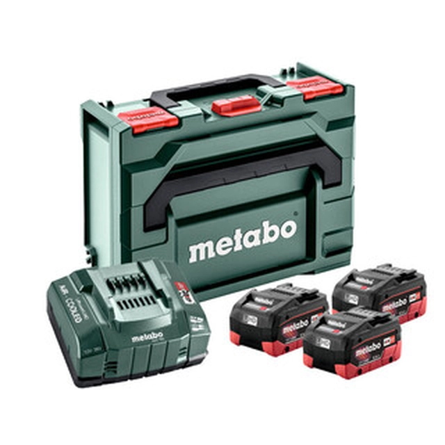 Metabo Basic-Set 3 x LiHD 5.5 Ah + Metaloc conjunto de batería y cargador 18 V | 5,5 Ah