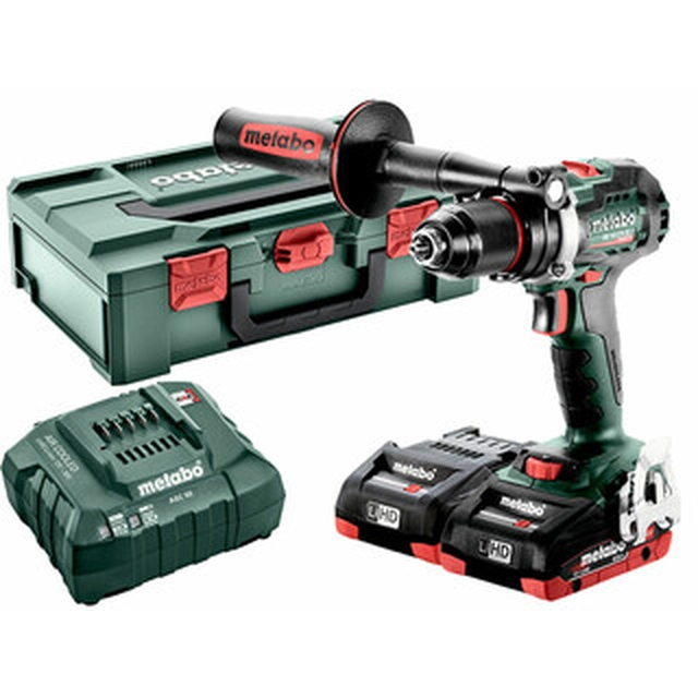 Metabo BS 18 LTX BL I akkuporakone/väännin, jossa istukka 18 V | 65 Nm/130 Nm | Hiiliharjaton | 2 x 4 Ah akku + laturi | metaBOXissa