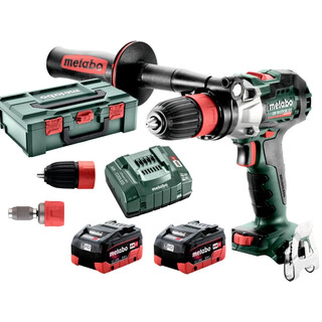 Metabo GB 18 LTX BL Q I torneira sem fio 18 V | 65 Nm/130 Nm | 1,5 - 13 mm | Carbono sem escova | 2 x 5,5 Ah bateria + carregador | na metaBOX