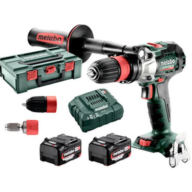 Metabo GB 18 LTX BL Q MB akkus menetfúró 18 V | 65 Nm/130 Nm | 1,5 - 13 mm | Szénkefementes | 2 x 5,2 Ah akku + töltő | metaBOX-ban