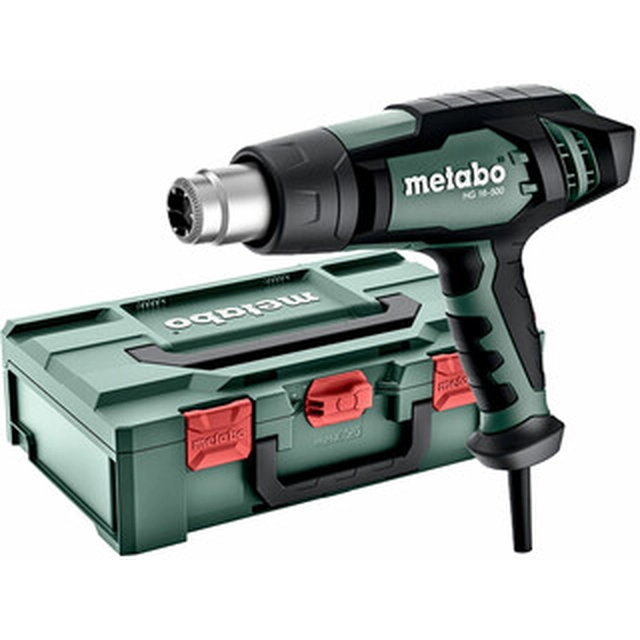 Metabo HG 16-500 electric manual hot air blower 300 - 500 °C | 0,24 m³/min | 1600 W | in metaBOX