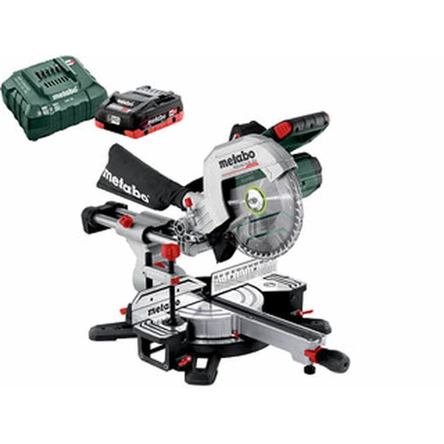 Metabo KGS 18 LTX BL 254 accu-verstekzaag 18 V | Zaagblad 254 mm x 30 mm | Maximaal snijden 92 x 305 mm | Koolborstelloos | 1 x 4 Ah accu + lader