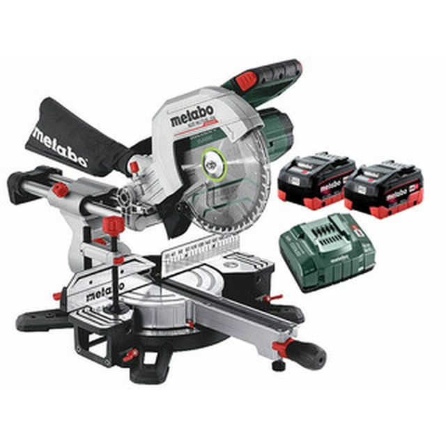 Metabo KGS 18 LTX BL 254 akumulatorska kutna pila 18 V | List pile 254 mm x 30 mm | Rezanje max. 92 x 305 mm | Ugljične četkice | 2 x 8 Ah baterija + punjač