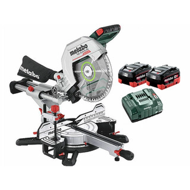 Metabo KGS 18 LTX BL 305 accu-verstekzaag 18 V | Zaagblad 305 mm x 30 mm | Maximaal snijden 110 x 305 mm | Koolborstelloos | 2 x 8 Ah accu + lader