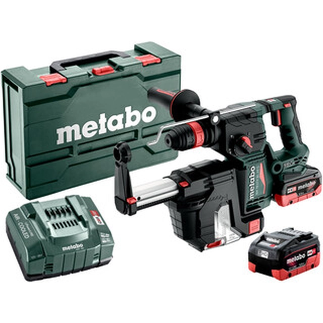 Metabo KH 18 LTX BL 24 Q Conjunto Furadeira sem fio ISA 18 V | 2,2 J | Em concreto 24 mm | 4,1 kg | Carbono sem escova | 2 x 5,5 Ah bateria + carregador | em metaBOX