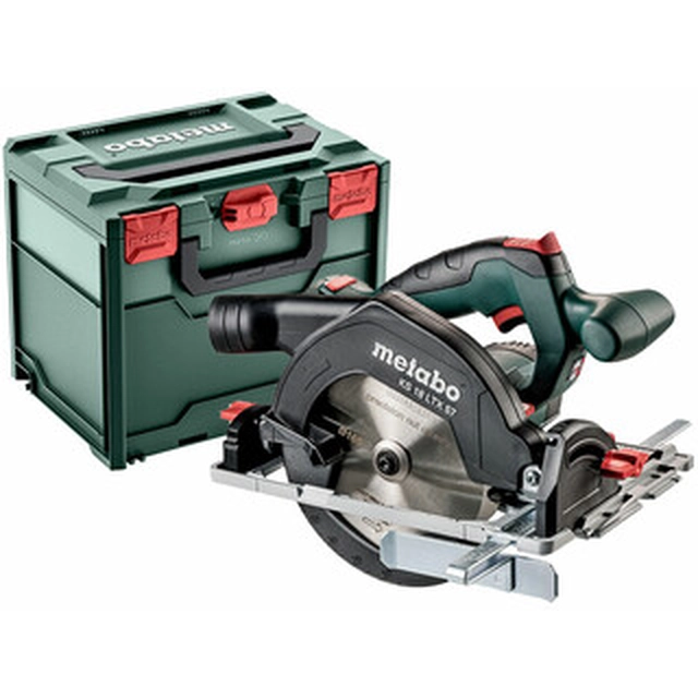 Metabo KS 18 LTX 57 cordless circular saw 18 V | Circular saw blade 165 mm x 20 mm | Cutting max. 57 mm | Carbon brush | Without battery and charger | in metaBOX