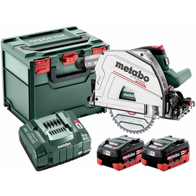 Metabo KT 18 LTX 66 BL akkuupotuspyörösaha 18 V | Sahanterä 165 mm x 20 mm | Leikkaus max. 66 mm | 2 x 8 Ah akku + laturi | metaBOXissa