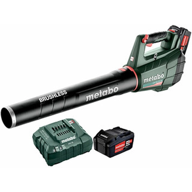 Metabo LB 18 LTX BL accu bladblazer 18 V | 41 m/s | Koolborstelloos | 2 x 5,2 Ah accu + lader | In een kartonnen doos