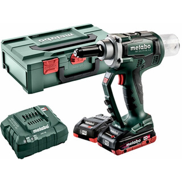 Metabo NP 18 LTX BL 5.0 Akku-Blindnietgerät 18 V | 2,4 - 5 mm | 10000 N | Carbon bürstenlos | 2 x 4 Ah Akku + Ladegerät | in metaBOX