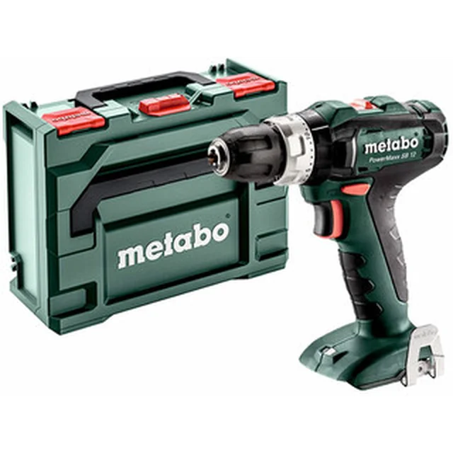 Metabo PowerMaxx SB 12 accuklopboormachine 12 V | 17 Nm/40 Nm | 1,5 - 10 mm | Koolborstel | Zonder batterij en oplader | in metaBOX