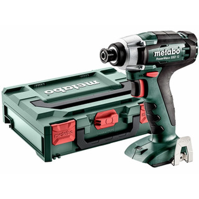 Metabo PowerMaxx SSD 12 cordless impact driver with bit holder 12 V | 115 Nm | 1/4 inches | Carbon brush | Without battery and charger | in metaBOX