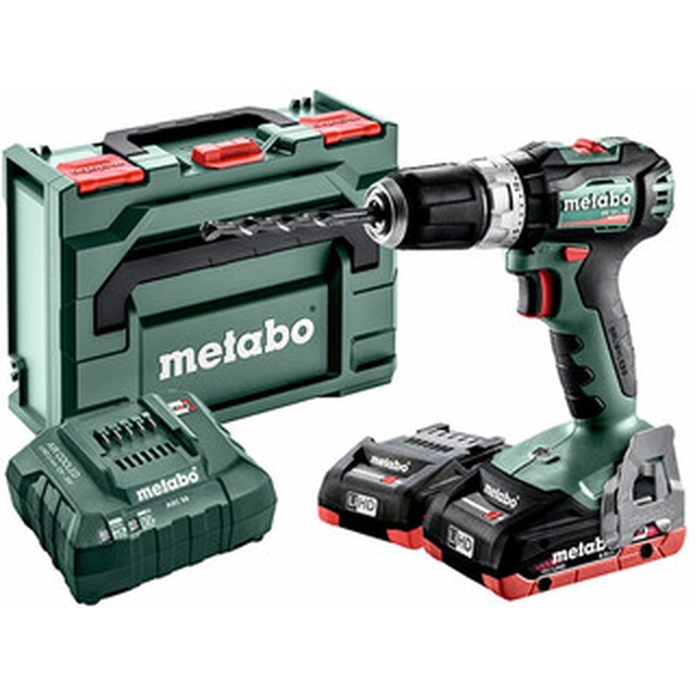 Metabo SB 18 L BL 2X4AH Furadeira de impacto sem fio LIHD 18 V | 25 Nm | 1,5 - 13 mm | Carbono sem escova | 2 x 4 Ah bateria + carregador | em metaBOX