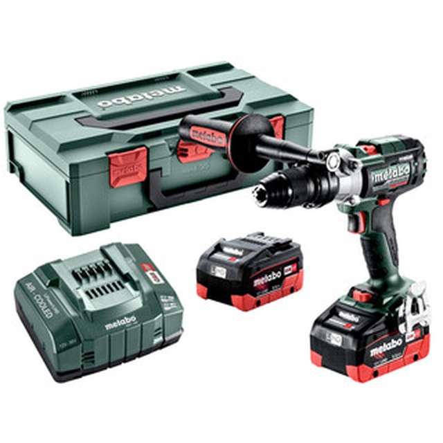 Metabo SB 18 LTX-3 BL I Akku slagboremaskine i metal 18 V | 130 Nm | 1,5 - 13 mm | Kul uden børste | 2 x 5,5 Ah batteri + oplader | i metaBOX