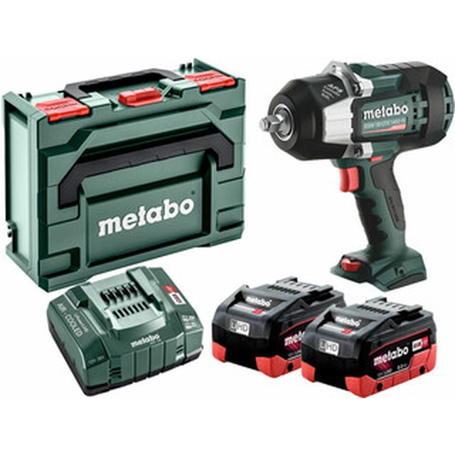 Metabo SSW 18 LTX 1450 BL atornillador de impacto a batería 18 V | 1450 Nm | 1/2 pulgadas | Carbón sin escobillas | Batería 2 x 8 Ah + cargador | en metaBOX