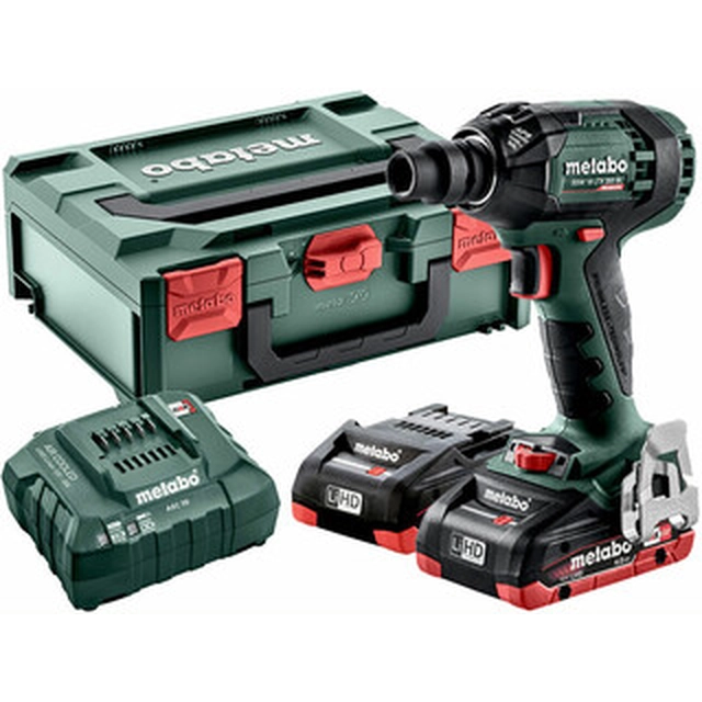 Metabo SSW 18 LTX 300 BL cordless impact driver 18 V | 300 Nm | 1/2 inches | Carbon Brushless | 2 x 4 Ah battery + charger | in metaBOX
