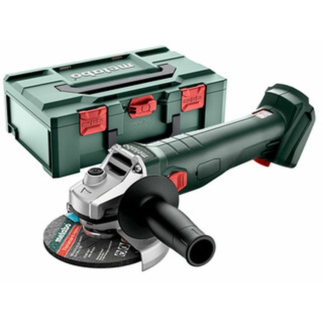 Metabo W 18 7-125 akkukulmahiomakone 18 V | 125 mm | 8500 RPM | Hiiliharja | Ilman akkua ja laturia | metaBOXissa