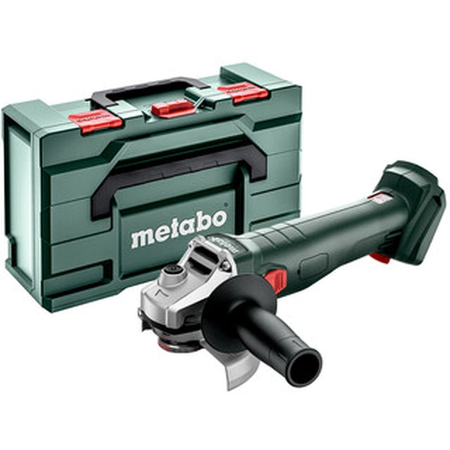 Metabo W 18 L 9-115 akkukulmahiomakone 18 V | 115 mm | 8500 RPM | Hiiliharja | Ilman akkua ja laturia | metaBOXissa