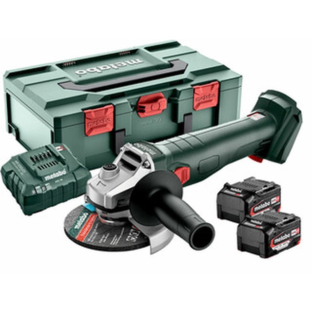 Metabo W 18 L BL 9-125 akumulátorová uhlová brúska 2 X 4Ah + nabíjačka, v metaBOX