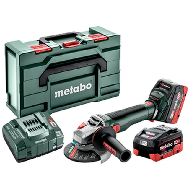 Metabo WB 18 LT BL 11-125 Greitas akumuliatorinis kampinis šlifuoklis 18 V | 125 mm | 10000 RPM | Anglies šepetėlis | 2 x 5,5 Ah baterija + įkroviklis | metaBOX