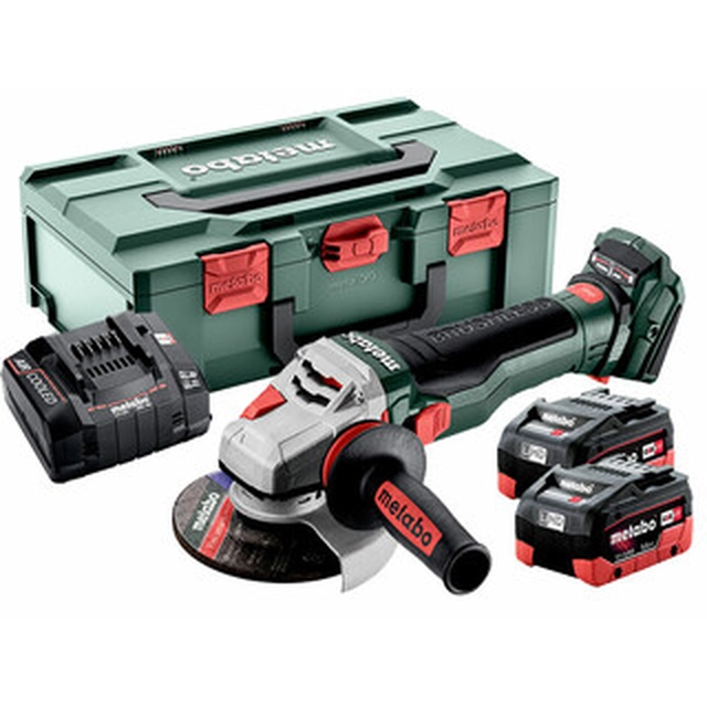 Metabo WB 18 LTX BL 15-125 Quick cordless angle grinder 2 x 5,5Ah + charger, in metaBOX