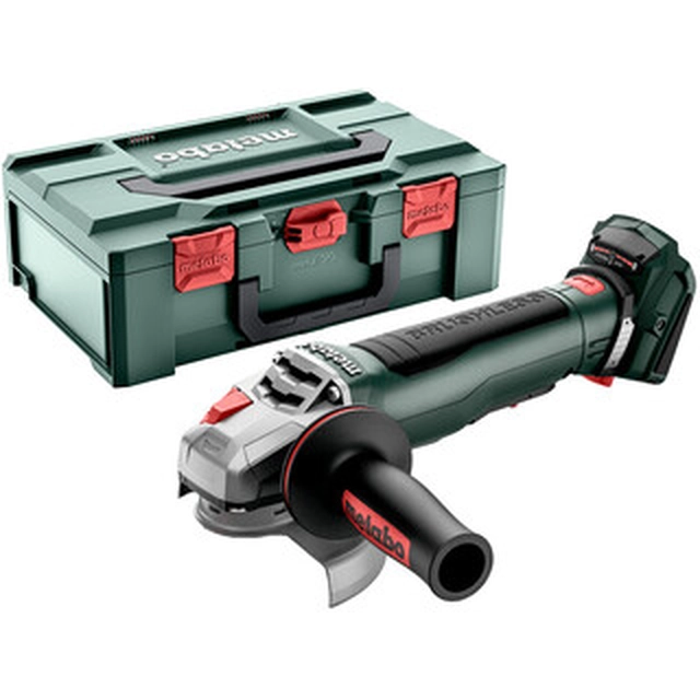 Metabo WPB 18 LT BL 11-125 Greitas akumuliatorinis kampinis šlifuoklis 18 V | 125 mm | 10000 RPM | Anglies šepetėlis | Be akumuliatoriaus ir įkroviklio | metaBOX