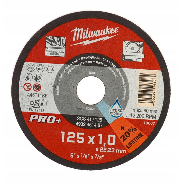 Metal Cutting Disc 1.0x125mm PRO + Milwaukee