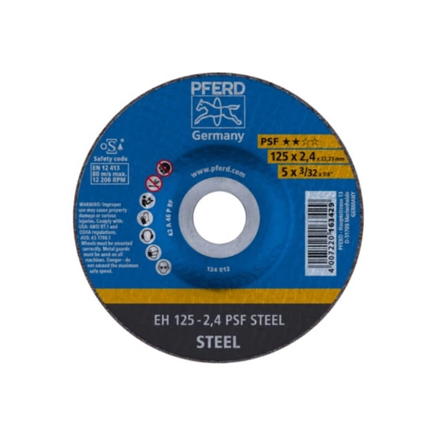 Metal cutting disc PFERD EH 125x2,4mm A46 P PSF