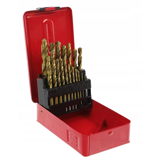 METAL DRILLS 1-10MM TITANIUM METAL BOX 19SZT