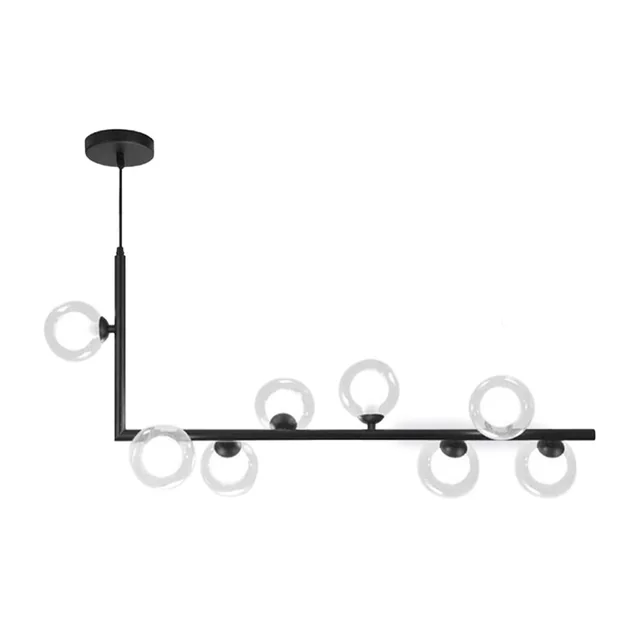 Metal industriglas loftslampe APP754-8CP Sort