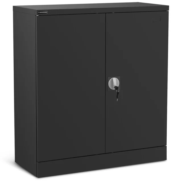 Metal office cabinet for documents files with key lock 2-półkowa ANTHRACITE